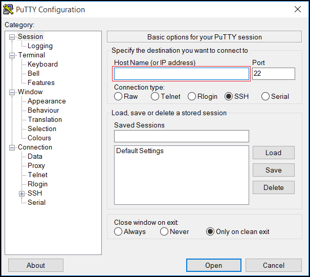putty-input-ip-address